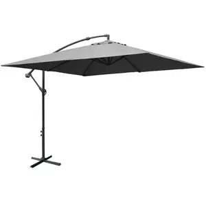 SWEEEK Parasol déporté carré 3x3m - Hardelot - Gris - Manivelle anti-r... pas cher