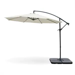 SWEEEK Parasol déporté rond Ø300cm - Hardelot - Ecru - Manivelle anti... pas cher