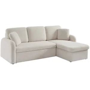 SWEEEK Canapé convertible 3 places lignes arrondies bouclette Milano pas cher