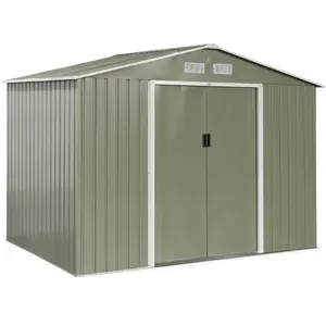 SWEEEK Abri de jardin métal vert / blanc 5,29m² pas cher