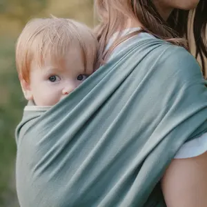 Écharpe de Portage Physiologique Vert Eucalyptus 4,1m Confort Bébé et Parent Néobulle pas cher
