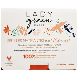Lady Green Feuilles Matifiantes au Thé Vert 50 unités pas cher