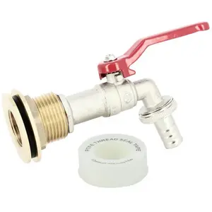 Passe paroi laiton mâle 1'' - femelle 3/4'' avec robinet laiton ECOVendu paramazon