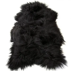 Maison Thuret Tapis en peau de mouton islandais noir pas cher