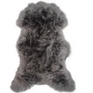 Maison Thuret Tapis en peau de mouton gris perle 110 x 70 cm pas cher