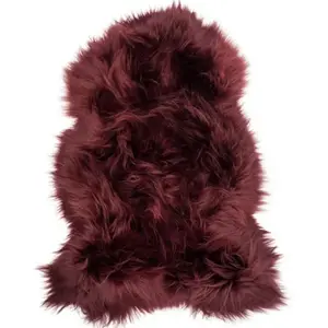 Maison Thuret Tapis en peau de mouton bordeaux pas cher