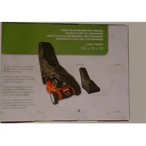 JARDIAFFAIRES Bâche housse pour tondeuse à gazon en polyester noir 185 x 59 x 68cm pas cher
