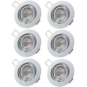 LAMPESECOENERGIE LOT DE 6 SPOT LED RONDE BLANC ORIENTABLE 38° BLANC CHAUDVendu parcdiscount