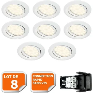 Spot LED encastrable orientable blanc - LAMPESECOENERGIE - GU10 - 5W -...