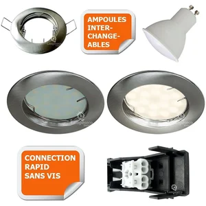 Comparateur de prix : Spot LED encastrable orientable - LAMPESECOENERGIE - Gris - 5W - GU10 ...