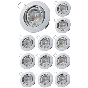 LAMPESECOENERGIE Lot De 12 Spot Led Ronde Blanc Orientable 38° Blanc Chaud pas cher