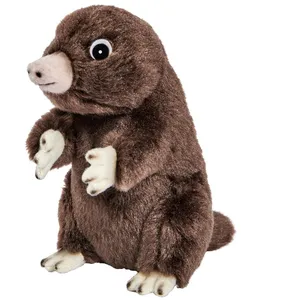 ANIMA Peluche Taupe Dressee hauteur 15cm pas cher