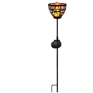 LUMISKY Torche solaire en métal à piquer LED blanc chaud BLOSSOM H 84.5cm