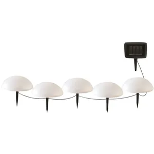 Comparateur de prix : LUMISKY 5 demi boules solaires à piquer HALF MOON Blanc Plastique Ø15cm TU
