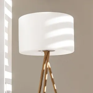 Comparateur de prix : Lumisky Lampadaire Trépied Sans Fil Design Tamboury Wood H 155 Cm