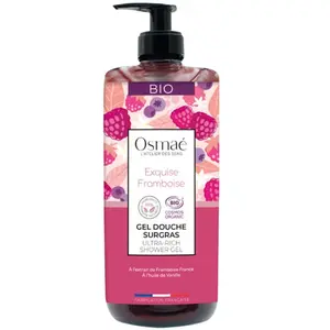 Osmaé Gel Douche Surgas Exquise Framboise Bio Flacon Pompe 1L pas cher