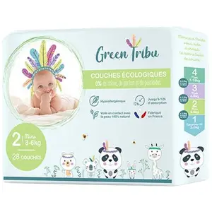 Comparateur de prix : Green Tribu Couches Écologiques Taille 2 3-6 kg 28 Unités