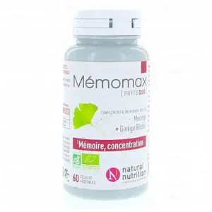NATURALNUTRITION NATURAL NUTRITION Mémomax x60 gélules pas cher