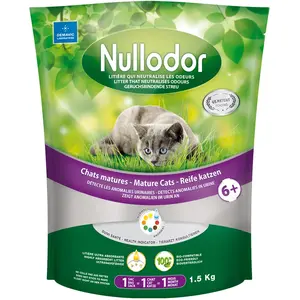 Nullodor Litière en Silice avec Indicateur de santé pour Chat Mature 1,5 kgVendu parzooplus