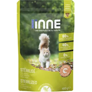 NUTRIVET - INNE Chat - Croquettes sans céréales - Chat stérilisé - Saumon - 400g pas cher
