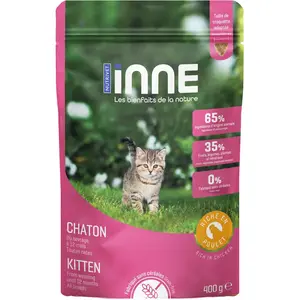 NUTRIVET - INNE Chat - Croquettes sans céréales - Chaton - Poulet - 400g pas cher