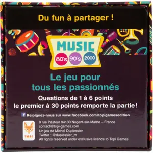 Family quizz musique année 80 & 90 - Jeux de société - TOPI GAMES pas cher