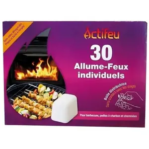 Allume feu sans odeur 30 cubes Actifeu