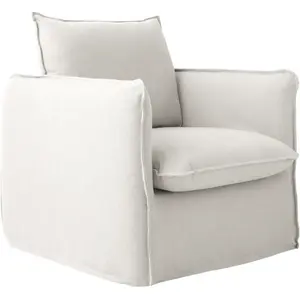 CAMIF Fauteuil tissu effet lin Orphée pas cher