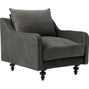 CAMIF Fauteuil velours Orso pas cher