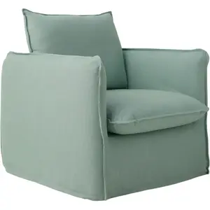 CAMIF Fauteuil tissu effet lin Orphée pas cher