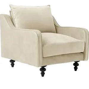 CAMIF Fauteuil velours Orso pas cher