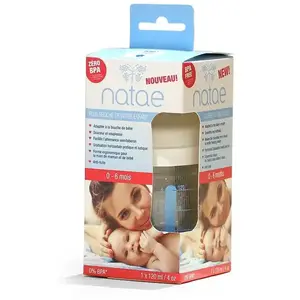 Biberon verre tétine silicone BLANC Natae