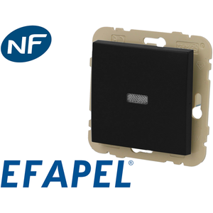 Poussoir lumineux noir mat Efapel Logus 90 21152 TPMVendu parbis-electric