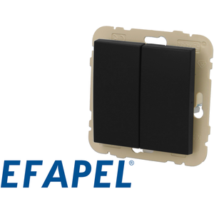 Poussoir + Interrupteur va-et-vient noir mat Efapel Logus 90 21158 TPMVendu parbis-electric