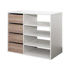 TEMAHOME Banc de rangement 4 tiroirs pour entrée coloris blanc et chêneVendu parcdiscount