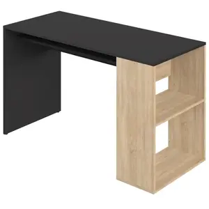 Temahome Bureau Yale Noir Et Chêne Naturel 113.9 X 75.5 - Temahome pas cher