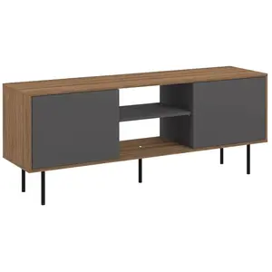 TEMAHOME Meuble TV ALTITUDE Noyer et Gris anthracite 150,8 X 61,9 pas cher