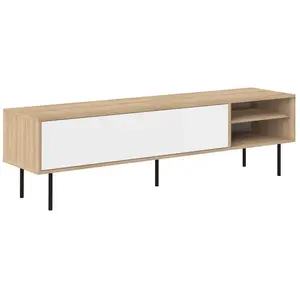 Temahome Meuble Tv Ampere Chêne Naturel Et Blanc 165 X 47,9 - Temahome pas cher