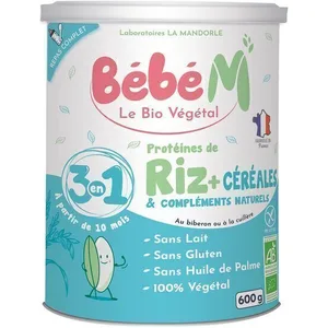 Bébé M - Préparation riz 3en1 à complément protéinique Dès 10 m 600g pas cher