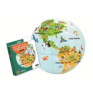 Globe terrestre enfant gonflable Caly Animaux de la nature pas cher