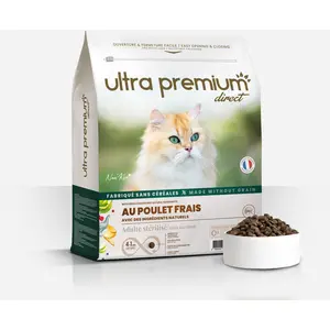 Croquettes sans céréales au poulet frais pour chat stérilisé pas cher