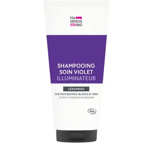 Shampoing soin violet - Illuminateur bio - MADEMOISELLE BIO pas cher
