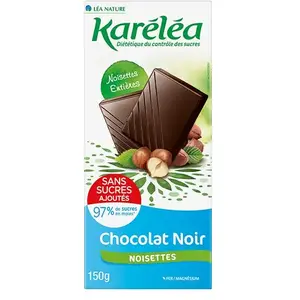 Comparateur de prix : Karéléa Chocolat Sans Sucres Ajoutés Tablette Chocolat Noir Noisettes ...