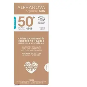 ALPHANOVA Organic Sun - Crème teintée dorée bio SPF50+ tube 50g pas cher