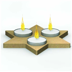 Gomille Support 3 Bougies ø 40 mm 16 x 16 cm ÉtoileVendu parscrapmalin