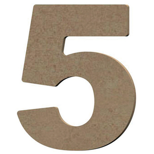 Aladine Chiffre 5 en bois médium 8 cm