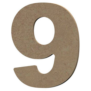 Aladine Chiffre 9 en bois médium 8 cm