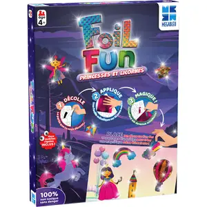 Comparateur de prix : Megableu - Activité créative Foil Fun - Princesses et Licornes - Création d'oeuvres sans se salir