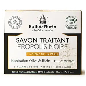 Ballot-Flurin Hygiène et Soins Savon Traitant Propolis Noire Bio 100g pas cher