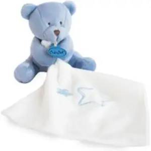 Peluche ourson bonbon avec doudou Baby Nat' Bleu 28x7x11 cm A1901375
